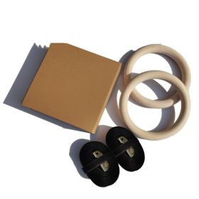Fitness Wooden Ring Suspension Training Belt Set (Option: 32mm birch ring-38mmX4.5m webbing)